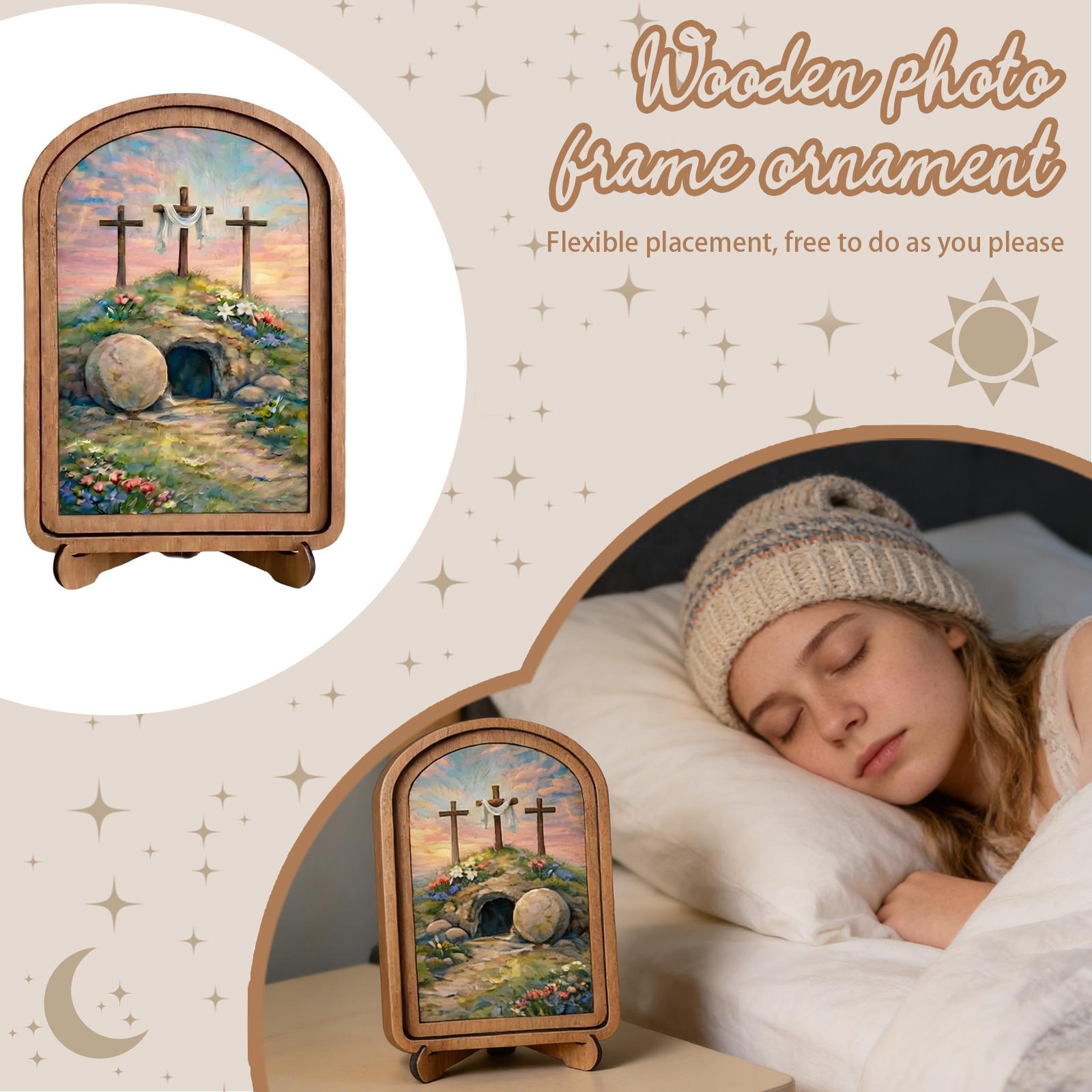 Photo Frame Wooden Ornament Creative Desktop Decoration One Size