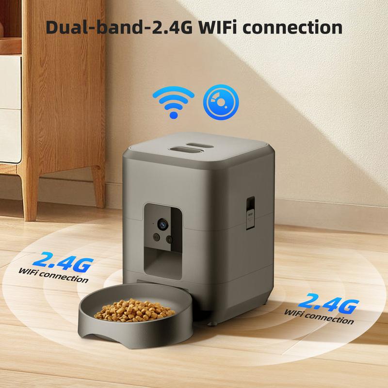 Cat Automatic Feeder With Camera, Video Dog Automatic Feeder, APP Controlled Feeding Smart Pet Feeder, 2L Cat Food Distributor