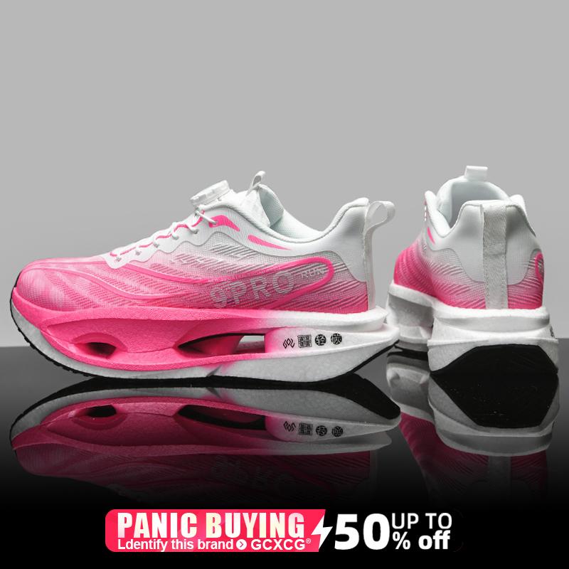 

Кроссовки для бега Специальные кроссовки для марафона с воздушной подушкой для мужчин и женщин Спортивные дышащие легкие удобные нескользящие кроссовки для женщин 35 розовый