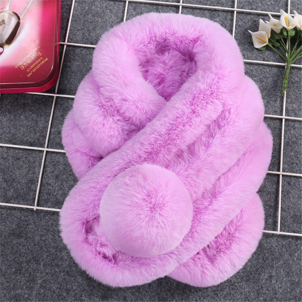 Bonbonfarbe Winddicht Bequem Verdicken Warm Schal Kunstpelz Schal Mantelkragen Plüschschals