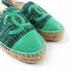 Excellent CHANEL Shoes COCO Mark Fabric Espadrilles Tweed Green Women 35 G29762 Used