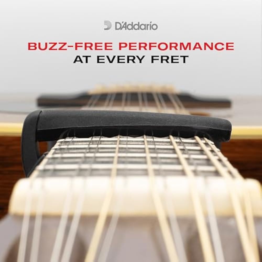 D'Addario Daddario Capotast Lightweight Aluminum for Electric Guitars/Acoustic Guitars NS Capo Pr...