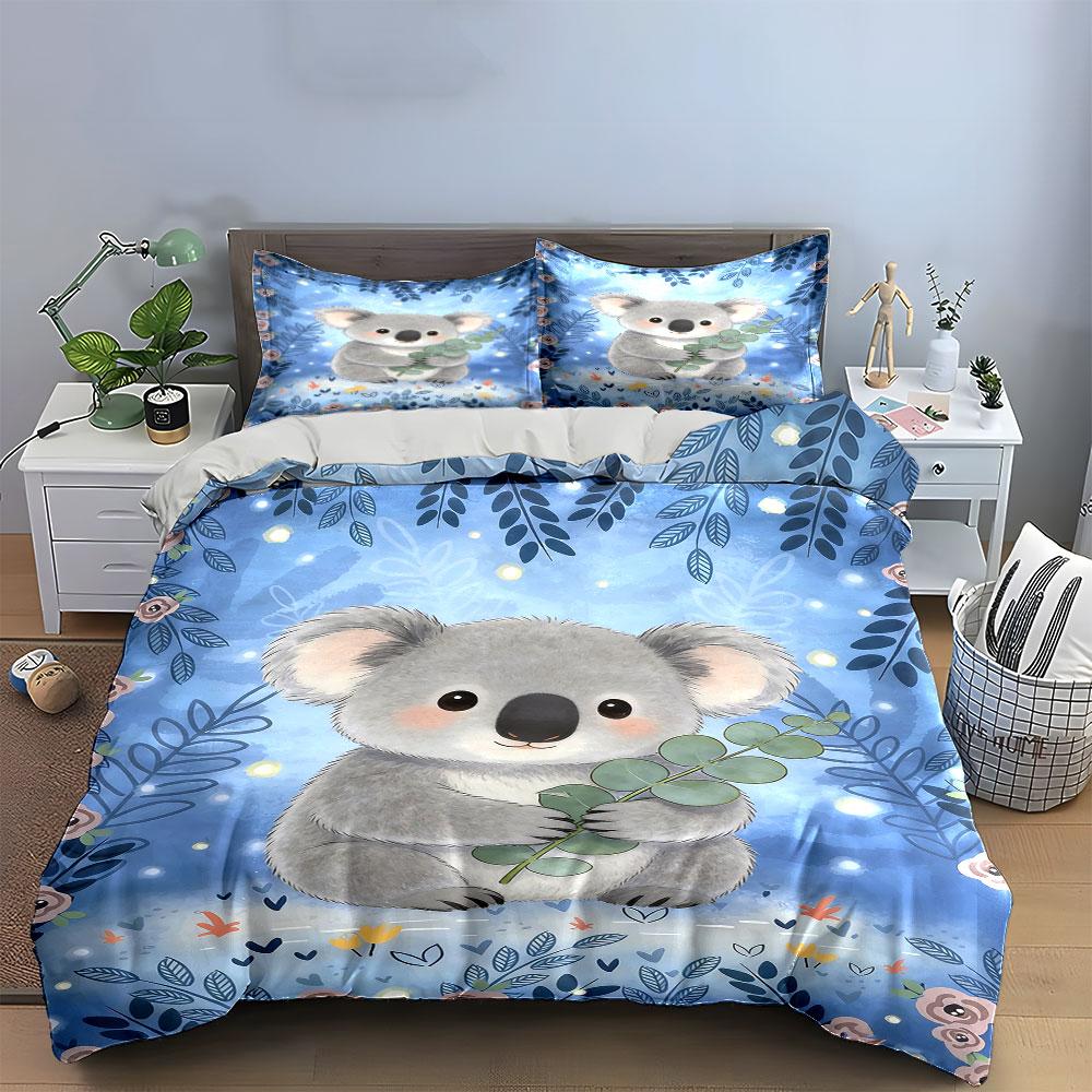 Koala Holding Eucalyptus Leaves. Bedding Sets Duvet Cover Sets Duvet Covers Pillowcases(1 * Duvet Cover 2 * Pillowcases Without Duvet Insert)