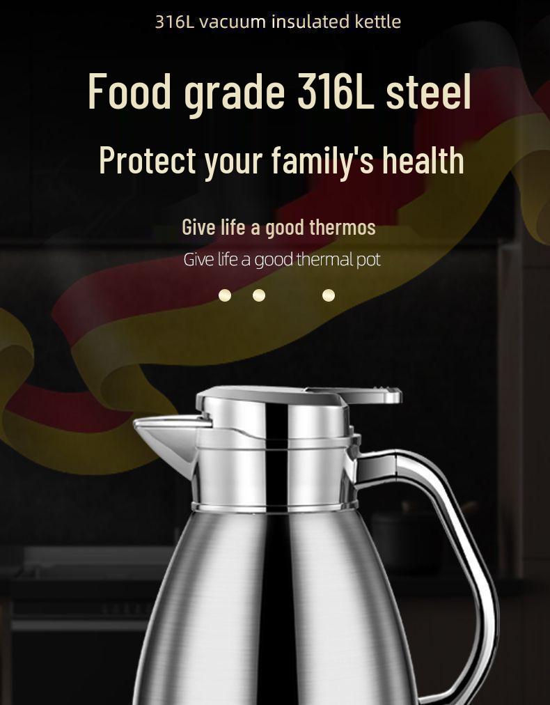 316 Stainless Steel Insulated Large Capacity Kettle - Long-lasting Vacuum Thermos for Boiling Water