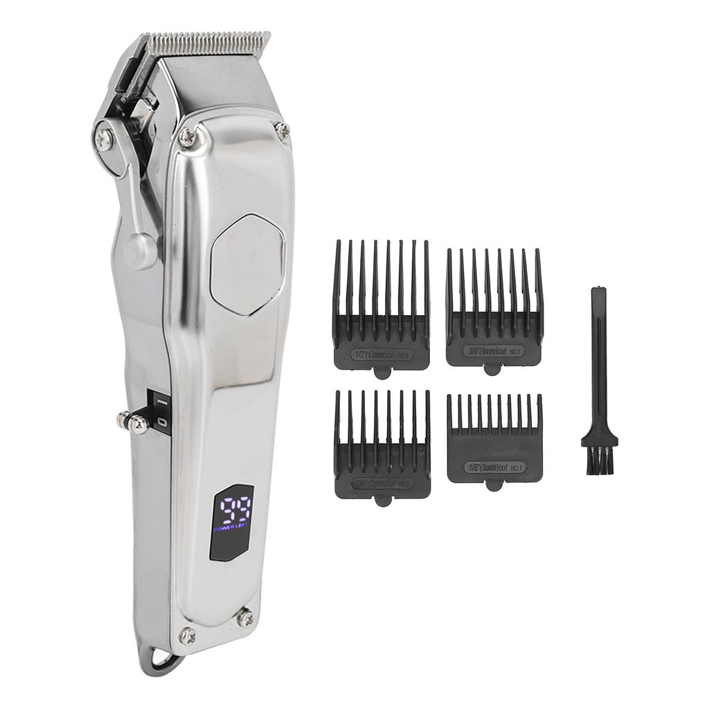 Electric Hair Trimmer Rechargeable Low Noise Safe Digital Display Cordless Beard Hair Clipper with