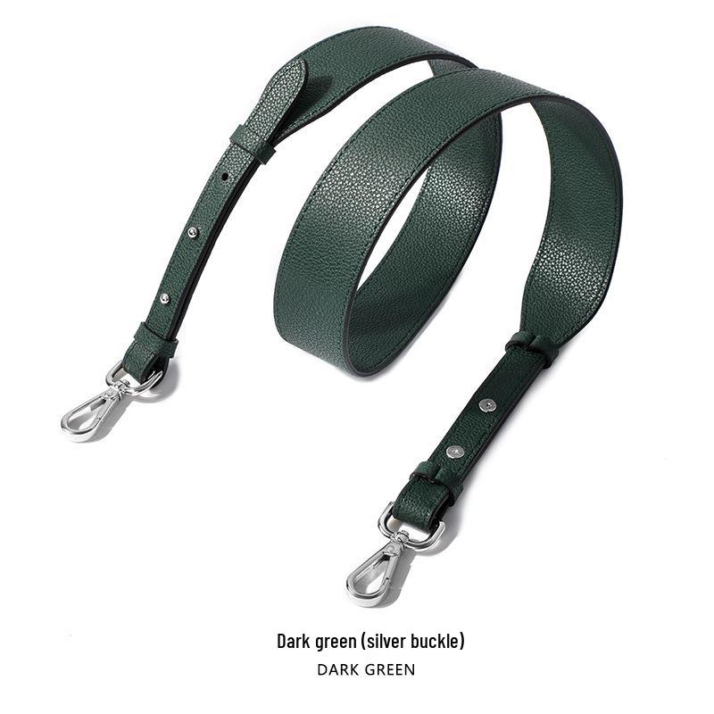 Breiter Schulterriemen aus Rindsleder mit genarbter und Litschi-Musterung - Vielseitiger, verstellbarer Taschen-Ersatzriemen