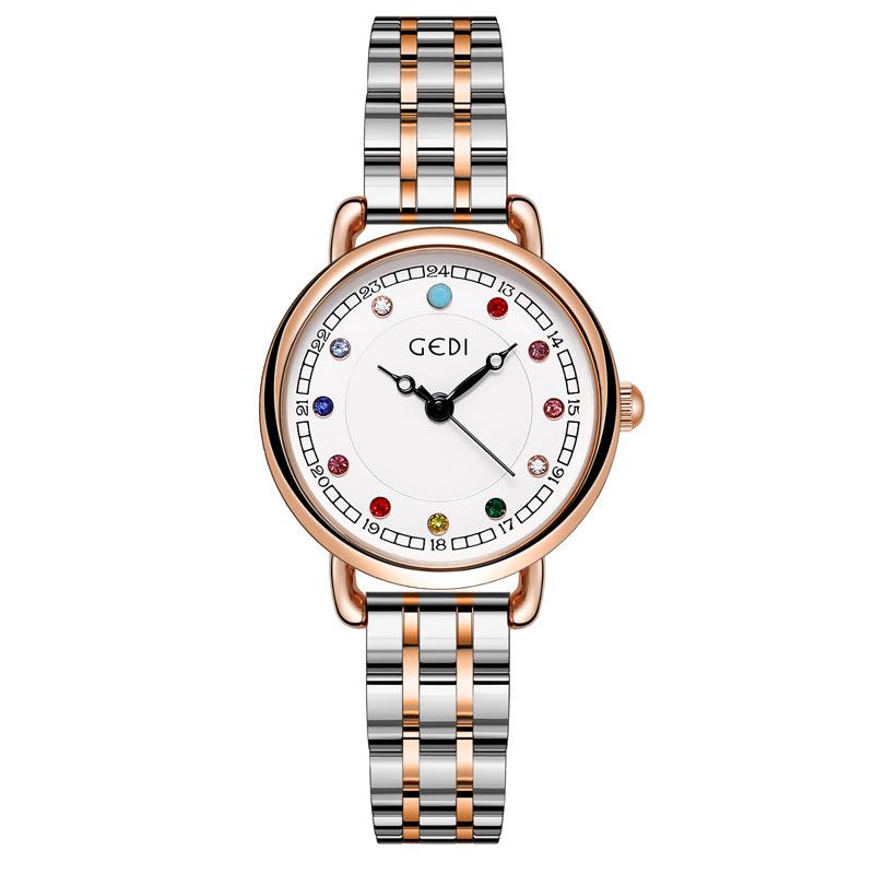 Niche Women'S High-Value Steel Belt Watch, Small And Light Luxury Birthstone Women'S Watch, Waterproof Fashion Quartz Watch