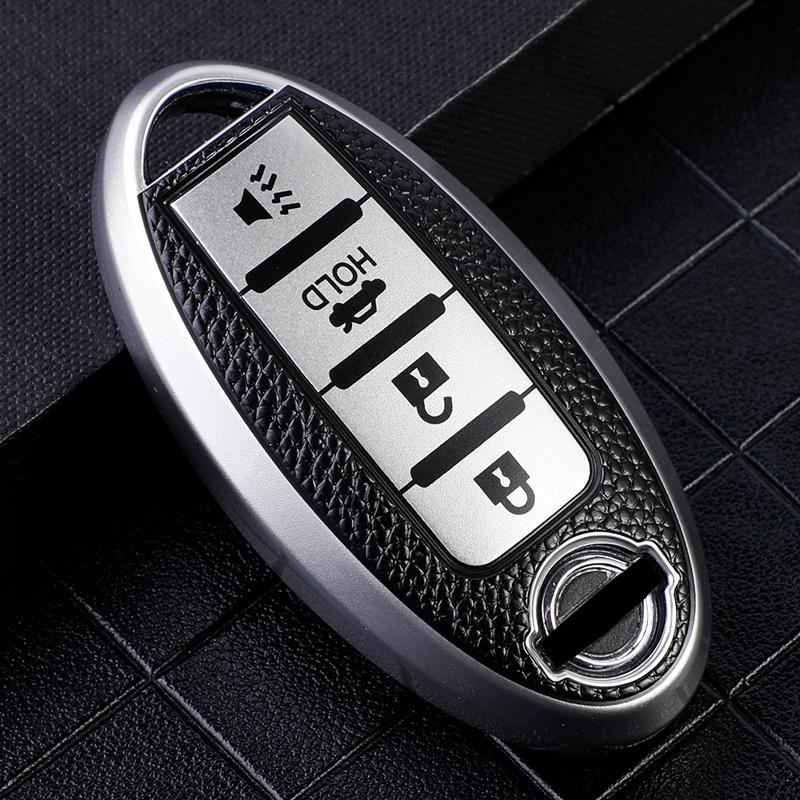 Car Key Case Cover for Nissan Leaf Micra Qashqai J11 J10 X Trail T32 Fob Versa Note Patrol Key Cover AccessoriesTPU Leather