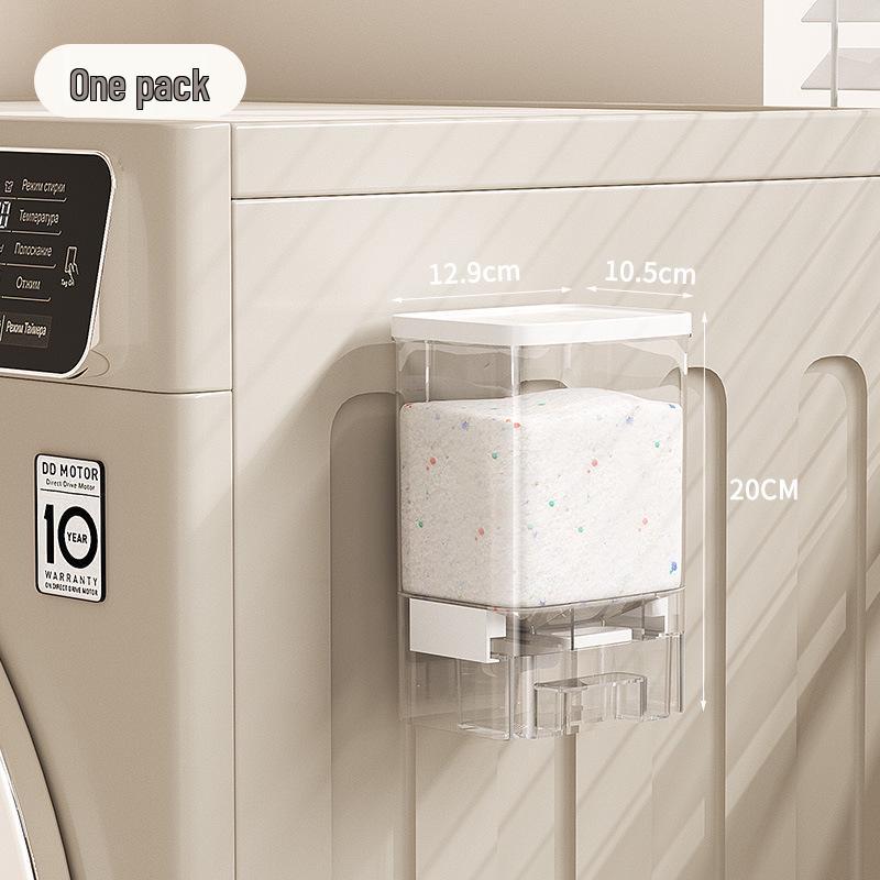 ClearView Punch-Free Wall-Mounted Laundry Rack: Transparent Moisture and Dust-Proof Storage Box.
