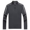 Wiosna Jesień Męski Slim Paski Długi Rękaw Sportowy T-shirt Ubrania Koreańskie Koszulki Streetwear Moda Męska Zapinana na Zamek Dolna Casual Top