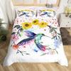 Hummingbird Duvet Cover Set Full Size Girls Garden Birds Farmhouse Flower Floral Bedding Set Hummingbird Lovers Comforter Cover