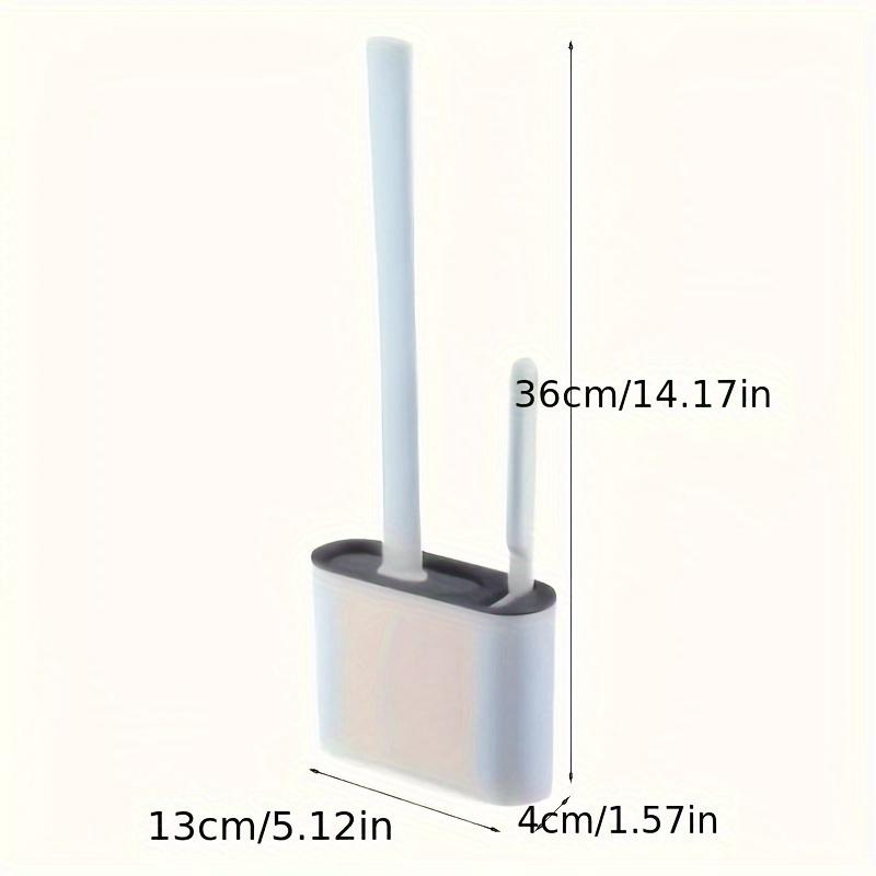 1pc Ergonomic Wall-Mounted Toilet Brush Set with Silicone Head, Space-Saving Long Handle Cleaning Kit for Bathroom, Kitchen and Living Room