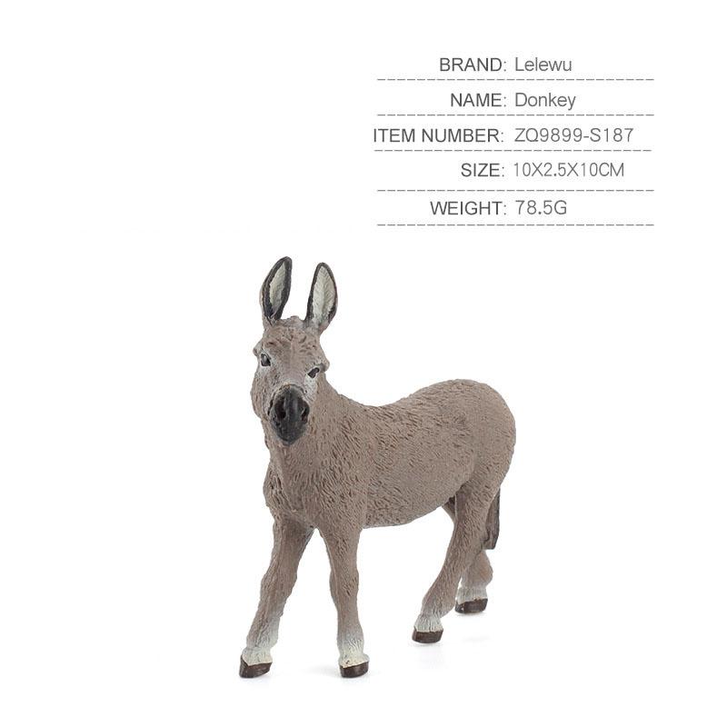 Simulation Animals Model Ornaments Lifelike Donkey Action Figures Children Cognitive Puzzle Toys For Gifts