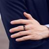 Red Carbon Fiber Medical Logo Titanium Steel Ring New Heart of Life Jewelry Men's Hand Jewelry
