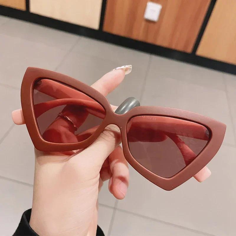 Fashion Cat Eye Sunglasses Trendy Women UV Protection Luxury Irregular Frame Travel Sun Glasses Female Eyewear