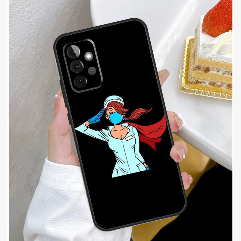 Cartoon Medicine Doctor Nurse Case For Samsung Galaxy A15 A25 A35 A55 A51 A71 A12 A32 A52 A13 A33 A53 A14 A34 A54 Cover