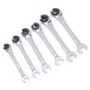 6PCS Open Ratchet Wrenches Flare Nut Wrench Set for Fuel Brake Air Conditioning Lines 10mm 12mm