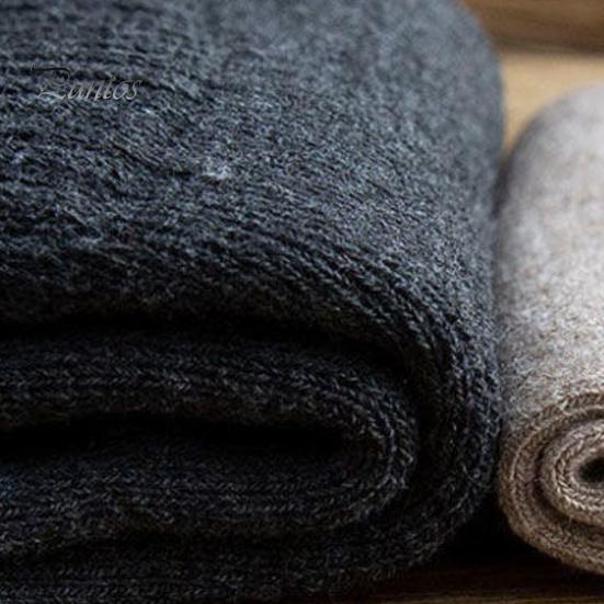 Thick Mid-calf Socks 1 Pair Unisex Knitted Mid-tube Plush Soft Warm Lady Sweat Absorption No Odor Anti-slip Elastic Casual Floor Versatile Cold