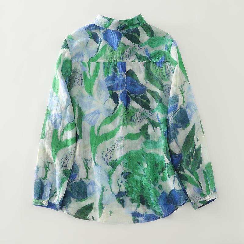 DIMANAF 2025 New Plus Size Women Tops Shirts Tees Cotton Casual Loose Floral Blouse Autumn Print Long Sleeve
