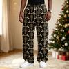 Men's Streetwear Casual Loose Fit Comfortable Athletic Pants with Christmas Print for Holiday Lounging