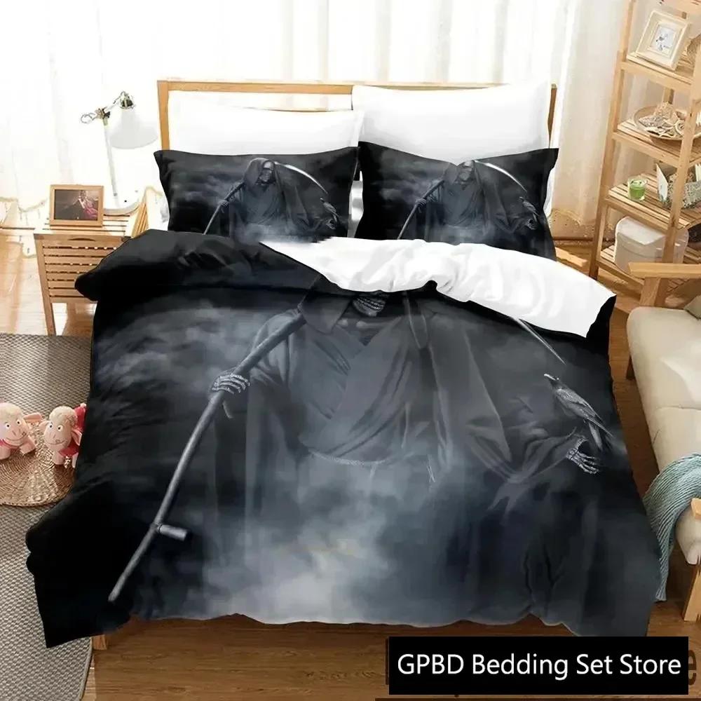 Luxury New 3D Print Dark Grim Reaper  Bedding Set Boys Girls Twin Queen King Size Duvet Cover Bed Boys Adult Home Textileextile