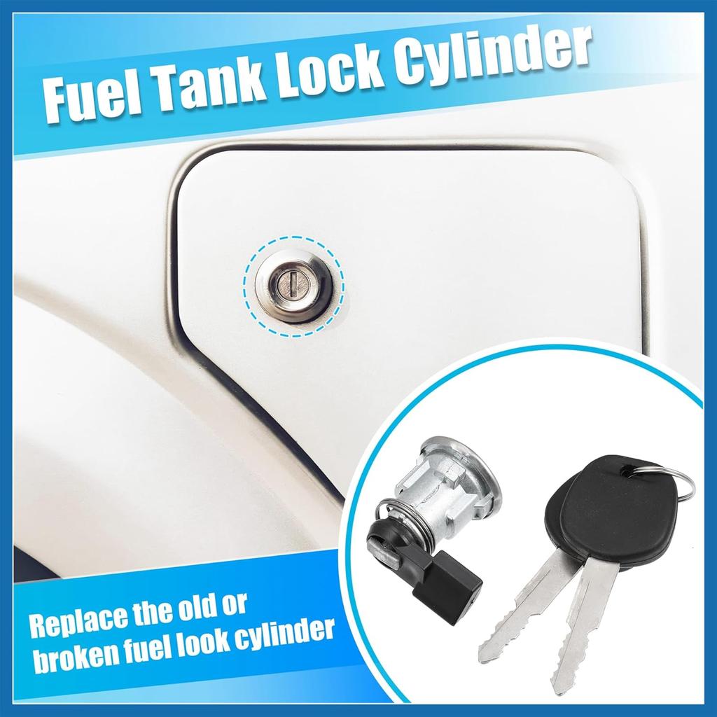 1 Set Fuel Door Lock Cylinder W/Keys for Toyota Tacoma for Toyota Tundra Fuel Tank Lock Cylinder Fuel Filler Lid Door Gas Lock Cylinder 69058-35140