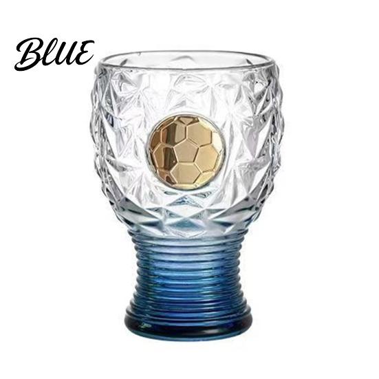 Transparent Beer Glass Soccer Trophy Glass 400ml Capacity Tall Mug Clear Durable Football Mug for Lager Craft Beer Sports Fan Gift очистить синий