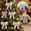 Double Layer Christmas Tree Bowknot Hanging Exquisite Christmas Tree Decoration Large Size Cloth Xmas Party Supplies