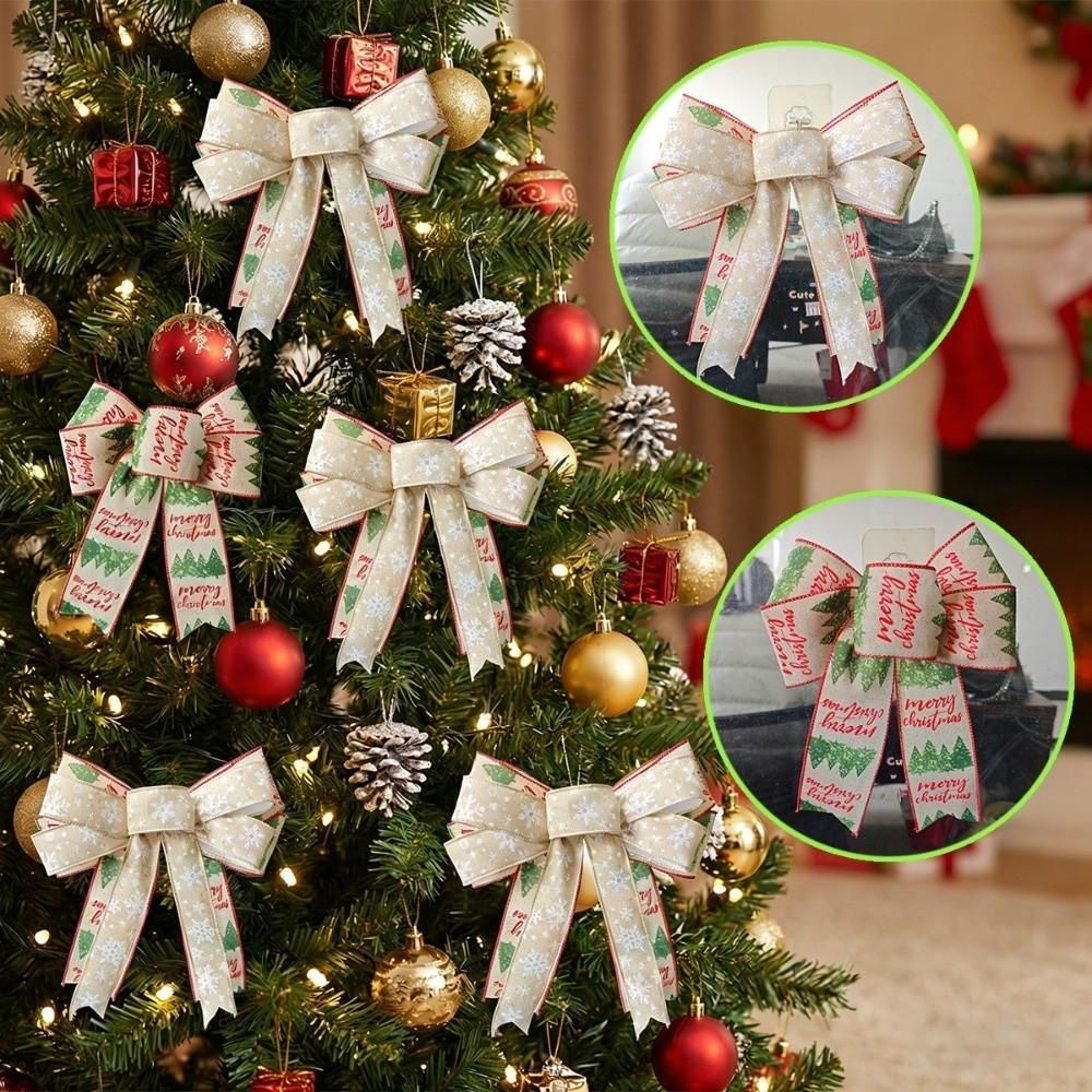 Double Layer Christmas Tree Bowknot Hanging Exquisite Christmas Tree Decoration Large Size Cloth Xmas Party Supplies