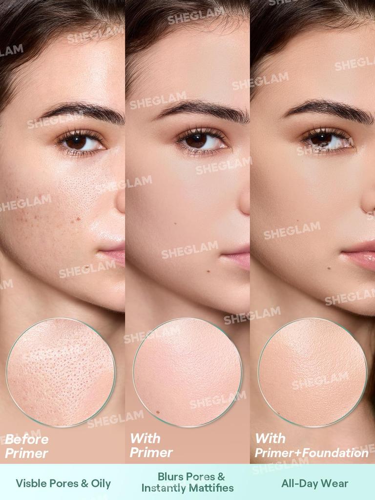 SHEGLAM Pore No More Primer - Pore Coverage Makeup Base, Improves Makeup Longevity, Prevents Makeup Smudging, 30g
