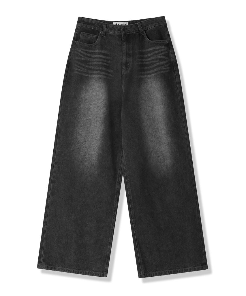 AVANDRESS Basic Brush Daily Wide Pants Washing Black (B Type)