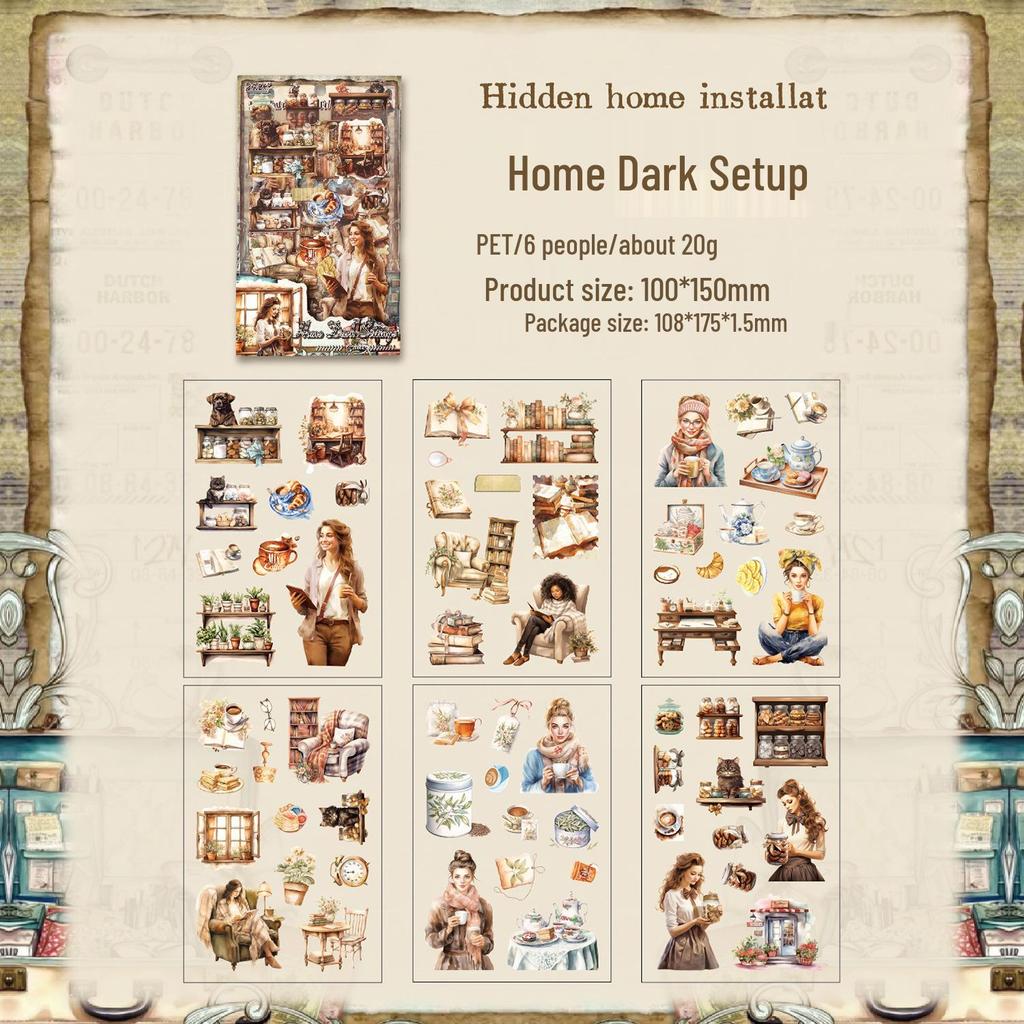 ZABC Ukiyo-e Border Sticker Collection - Retro Journal Decoration, 6 Styles