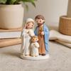 Resin Holy Family Scene Statues Exquisite Cartoon Christmas Nativity Scene Figurine Decorative Religious Christian Decor Mantle