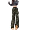 Street-Camouflage High-Waist Utility-Jeans Frühling und Herbst Neues Design Locker Gerade Mop-Jeans