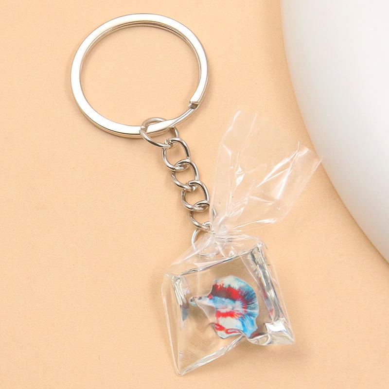 28 Styles 28x90mm DIY Transparent Resin Goldfish & Clownfish Keychain Pendant Ornaments
