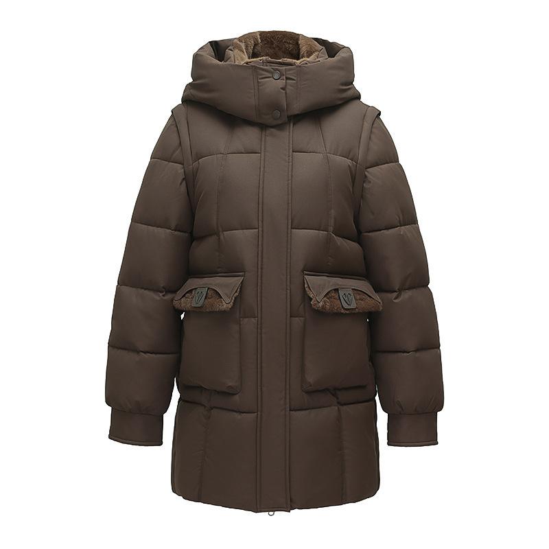 Winter new down cotton-padded clothes women's medium and long thickened cotton-padded clothes fashionable loose hooded cotton-padded jackets trendy