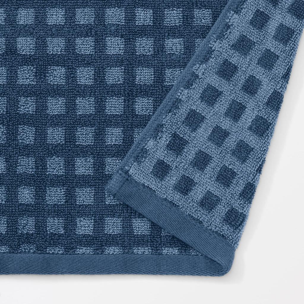 MUJI Fluffy Pile Bath Towels Set of 60 x 120 Blue 84971327 (Patterned), 4, cm, Check,