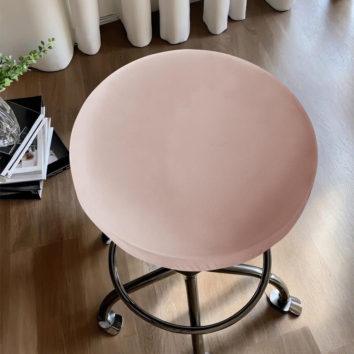 

1pc Solid Color Elastic Waterproof Round Stool Covers Bar Counter Lifting Chair Cover Anti Dirty Dining Stool Covers 1pc розовый