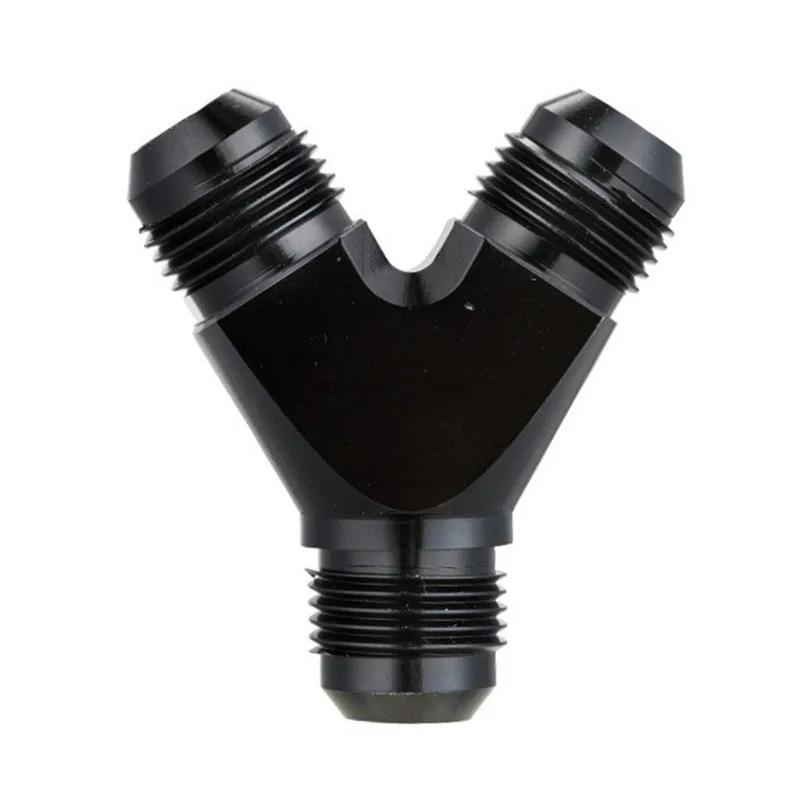 AN4 AN6 AN8 AN10 Y Adapter Block Male Thread Fuel Hose Fitting Adapter Tee Fluid Oil Pipe Air Line Joint Universal Aluminium