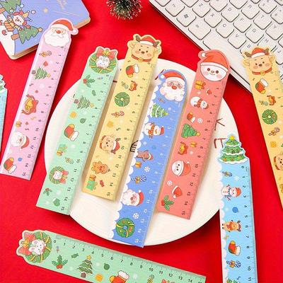 20 Christmas Paper Rulers - Measuring Tools Suitable for DIY Crafts, School Rewards, Holiday Party Gifts, Educational Rulers