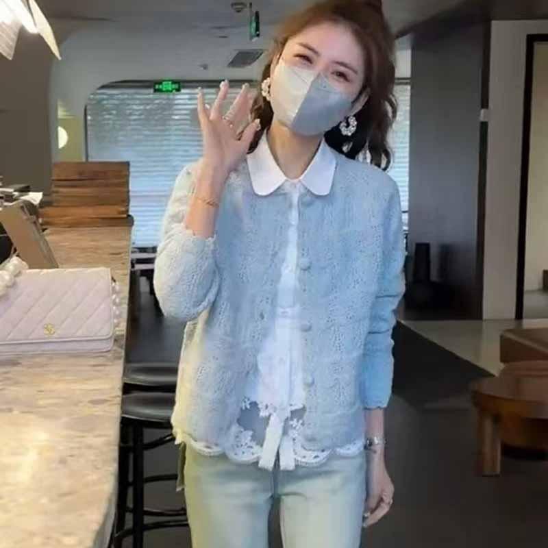 

Весенний кардиган из ажурного кружева, мягкий восковой вязаный топ, женский весенний, новый, с эффектом омоложения, простой универсальный жакет с крючком, цветочный, трендовый S recommends 85-47.5 kg жёлтый