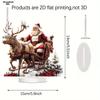 2D Flat Santa Claus Reindeer Sleigh Acrylic Desktop Decoration, Suitable for Wall Decoration, Porch, Room, Villa, Accents Home, Hallway, or Workplace