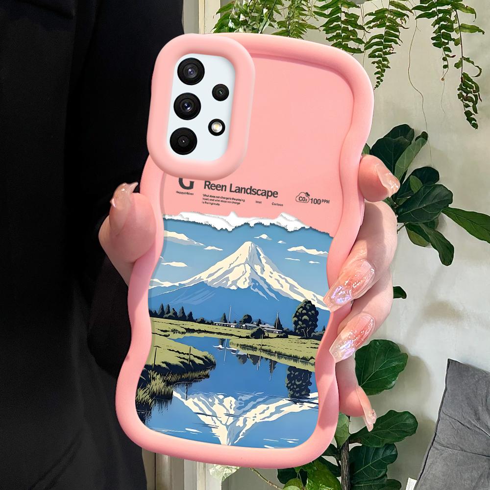 

Окрашенный узор Big Wave Edge Мягкий силиконовый материал Macaron чехол для телефона противоударный защитный резиновый чехол для Samsung Xiaomi Poco Redmi Redmi 13