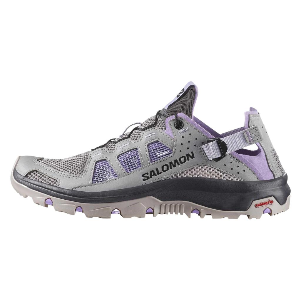 Salomon Techamphibian 5 Round Toe Comfortable Breathable Quick-Dry Traction Water Shoes Women Water Shoes Seagull-Gray 477991