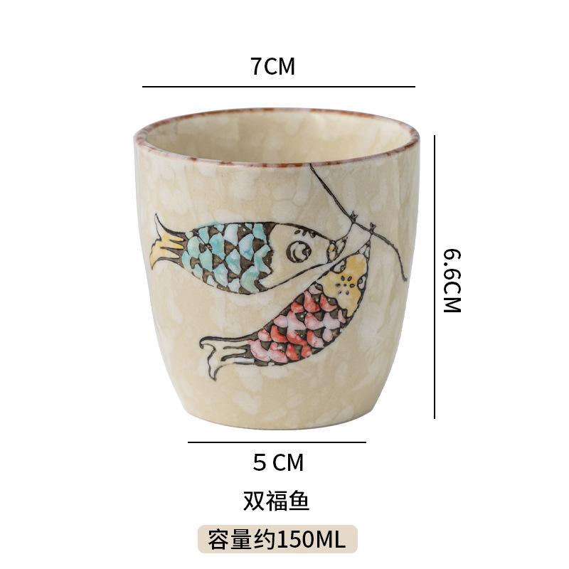 Japanese Tea Cups Cute Cartoon Cat Ceramica Cup Coffee Milk Matcha Mug Drinkware Sushi Restaurant Sake Teacups Household Kitchen