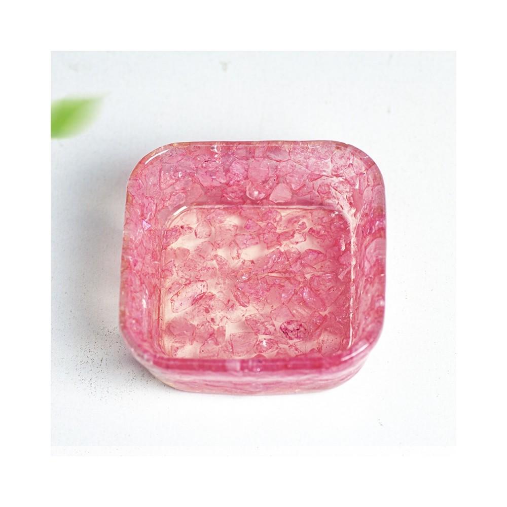 Resin Geometric Dismagnetization Bowl With Natural Crystal Fill For Modern Living Room Decor