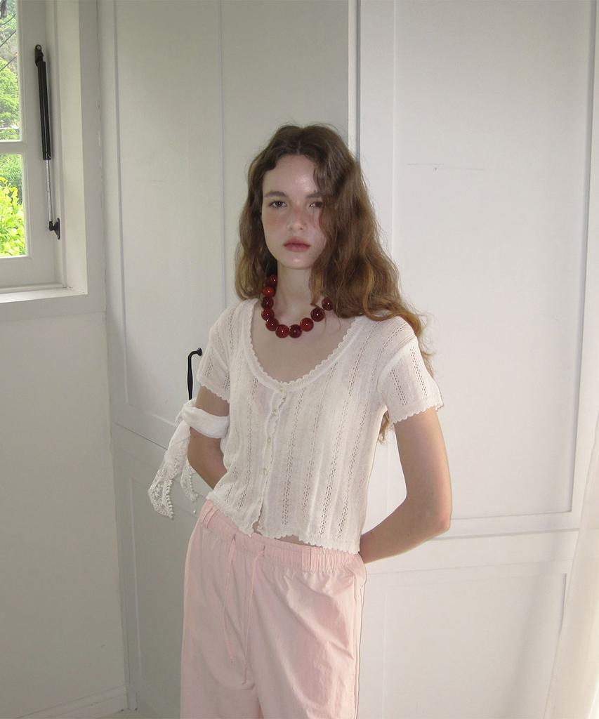 Eopaeleolakaibeu Olla Skashi Half Cardigan - Ivory