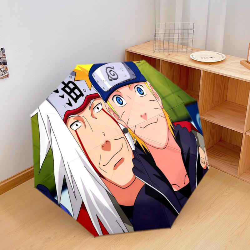1 PC Automatic Folding Umbrella - Naruto Hokage Artwork Pattern Portable Foldable Design With 8 Ribs Christmas Birthday Gifts