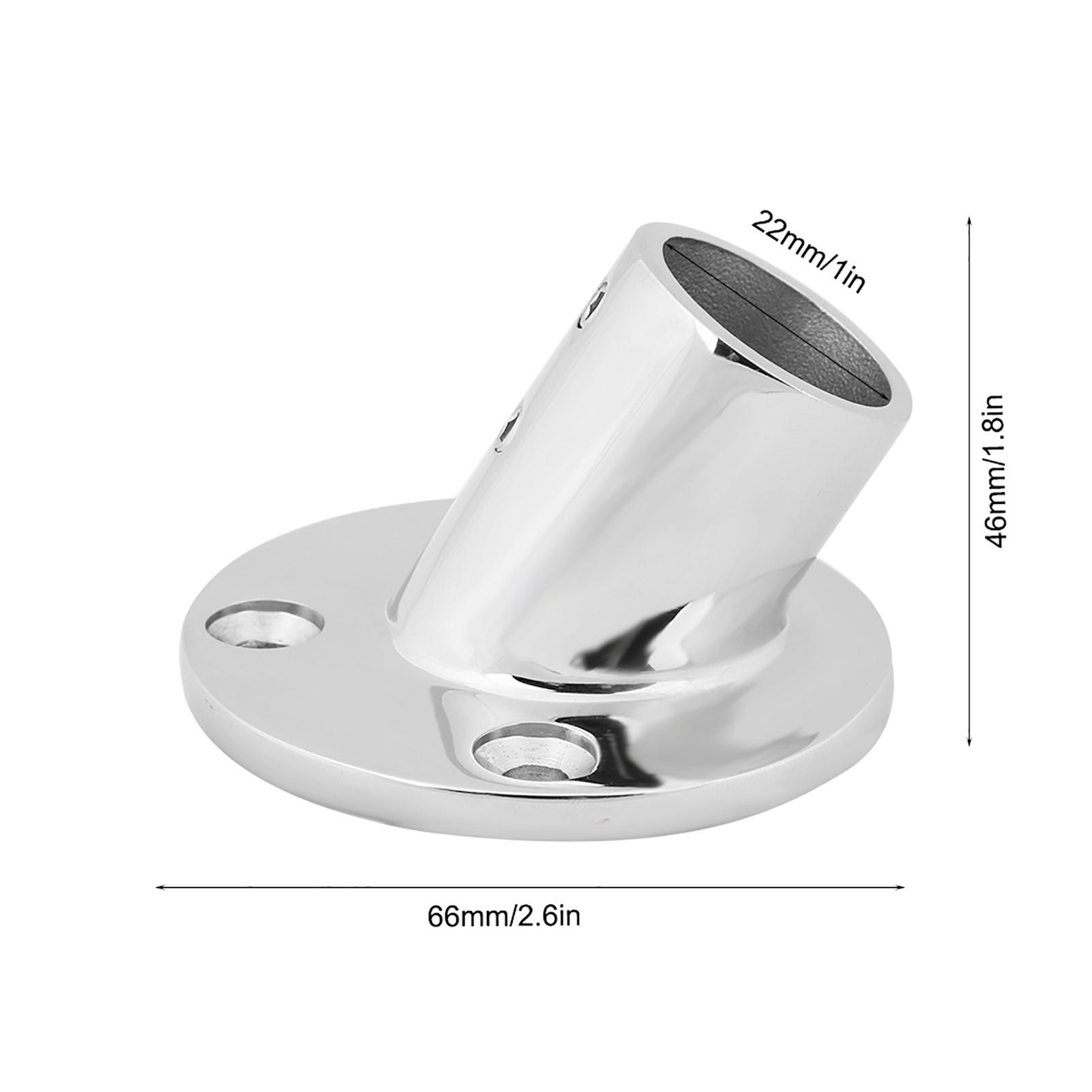 

22mm 7 8inch Stainless Steel Marine Boat Hand Rail Fitting 60 Degree Round Base