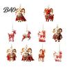 Chinese Zodiac Acrylic Charms 2D Goat Christmas Hanging Ornament, 3.15 Inch Farm Animal Xmas Tree Durable Decorative Boards Decoration for Car